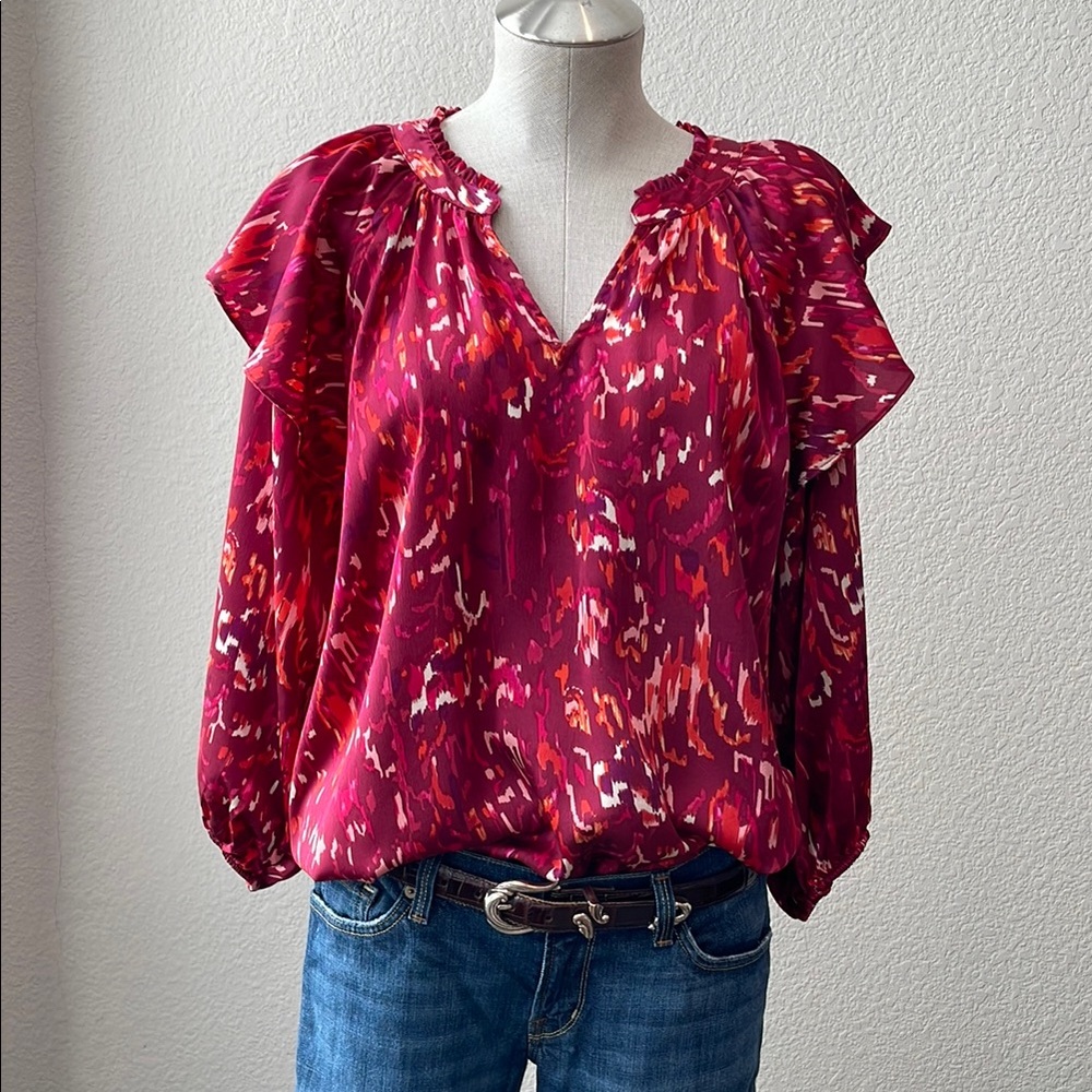 Women's Red Patterned Top